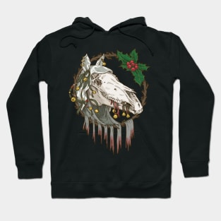 Mari Lwyd Grey Ghost Horse Hoodie